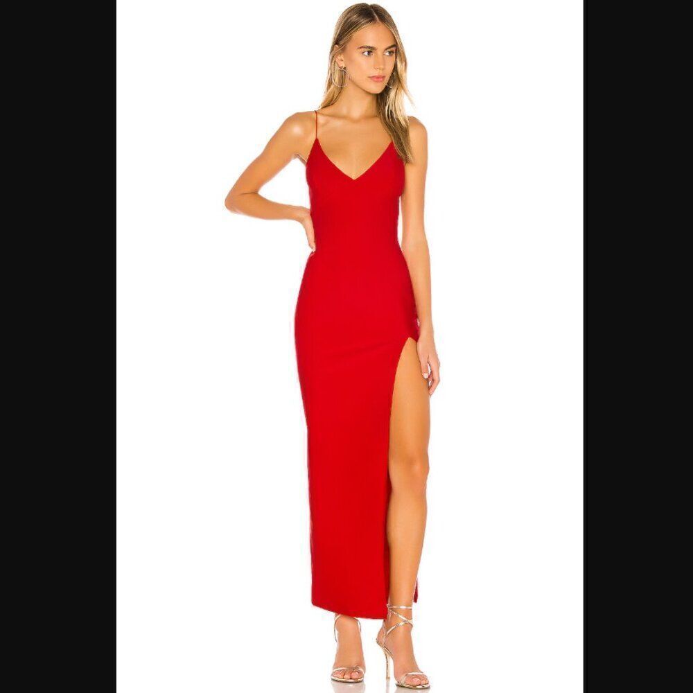 NWT Revolve x Superdown Loraine Slit Maxi Dress in Red | size XS
